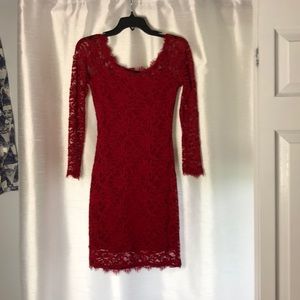 Red lace dress